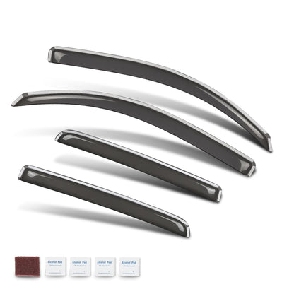 G-PLUS in-Channel Side Window Vent Visor Deflectors Rain Guards Compatible with Toyota Tacoma Double/Ext Cab 2016-2023 Only; Will Not Fit Access Cab Impact-Resistant PMMA 4 PCS Smoky