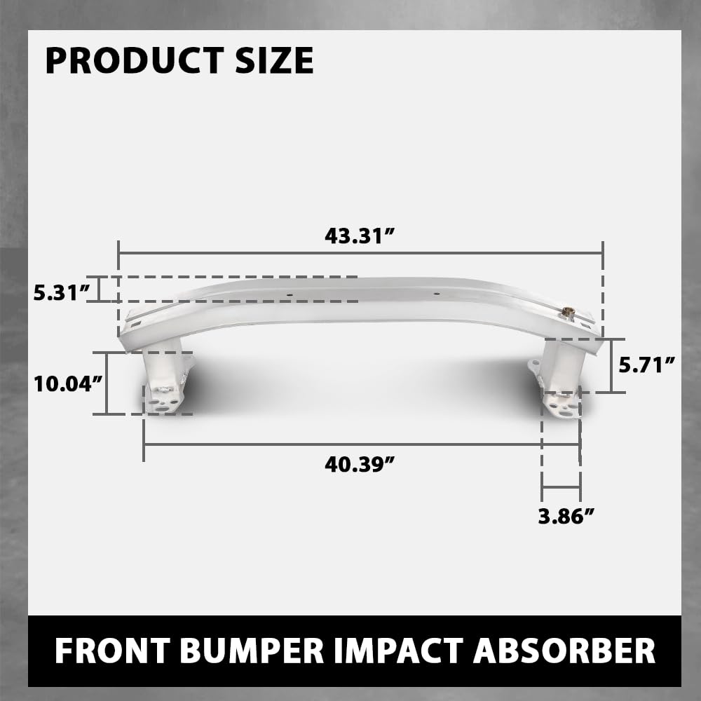 G-PLUS Front Bumper Reinforcement Impact Absorber Compatible with Fiat 500X Pop/Lounge/Easy 2016, Fit Jeep Renegade Limited/Latitude/Sport 2015-2018 68247223AA, CH1006236