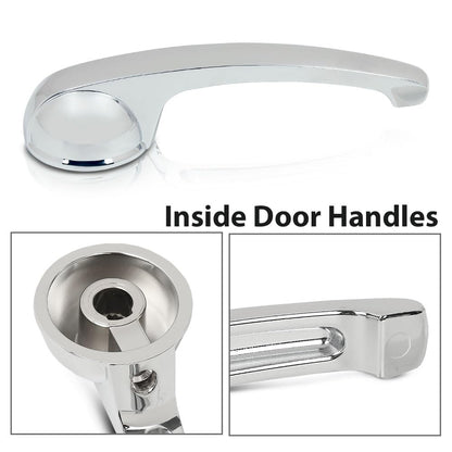 G-PLUS Inside Door Handles and Window Cranks Set Compatible with Chevy & GMC Truck 1947-1966 Chrome