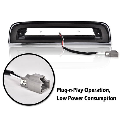 G-PLUS LED 3rd Brake Light Compatible with Chevy Silverado 2014-2020/Fit GMC Sierra 2014-2020 X Type Led Bar High Mount Stop Light Rear Tail Cargo Lamps Black Smoke Lens Black Housing