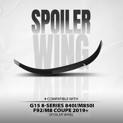 G-PLUS Rear Trunk Spoiler Wing Compatible with BMW 8 Series G15 F92 M8 Coupe 2019 2020 2021 2022 2023 Rear Spoiler Wing Black