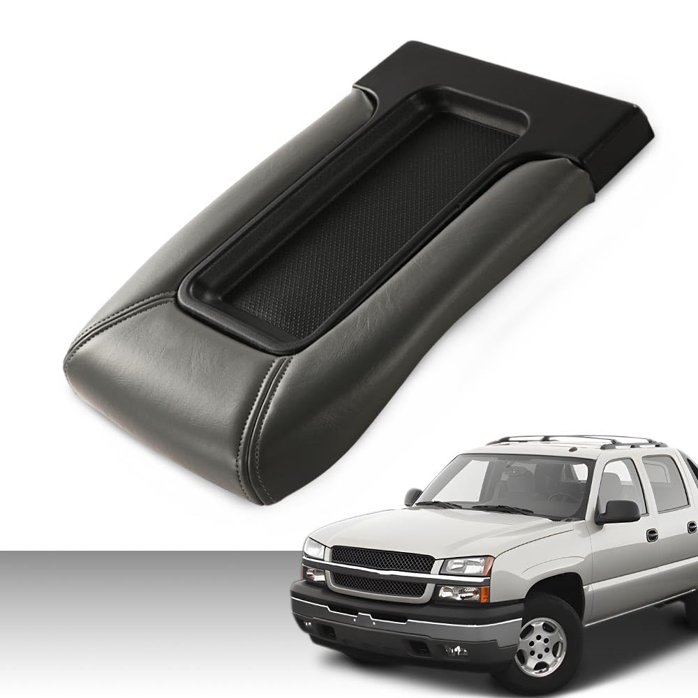 G-PLUS Center Console Lid Replacement Kit Grey Compatible with GMC Sierra Yukon Chevy Silverado Avalanche Suburban Tahoe 1999-2007 Armrest Lid 19127364 19127365 19127366