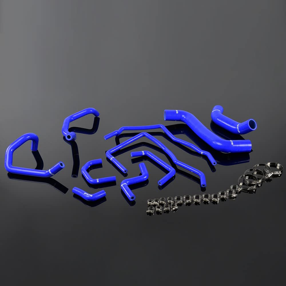 G-PLUS Silicone Radiator Coolant Tube Hose Kit Clamps Compatible With Subaru Impreza WRX MK10 GRB/GH 2008 2009 2010 2011 (C-Blue)