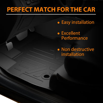 G-PLUS Floor Mats Fit Ford Transit Connect 2014-2021(Only Fit with Vinyl Flooring and Floor Posts) All Weather Protection TPE Floor Cargo Liners Accessories Waterproof 1st Row Black 2PCS