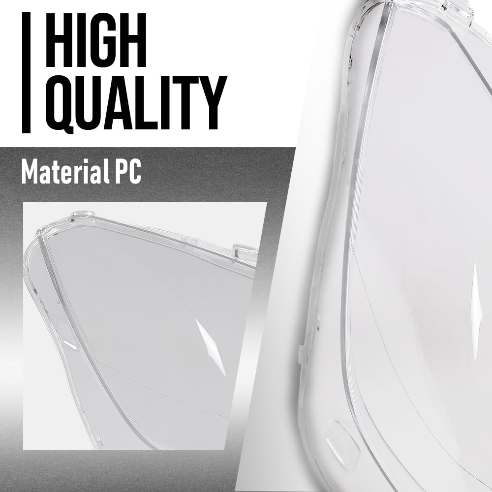 G-PLUS Headlight Lens Cover Compatible with Benz E-Class W207 E350 E500 Coupe 2010 2011 2012 2013 Left & Right Front Headlamp Lens Cover Clear