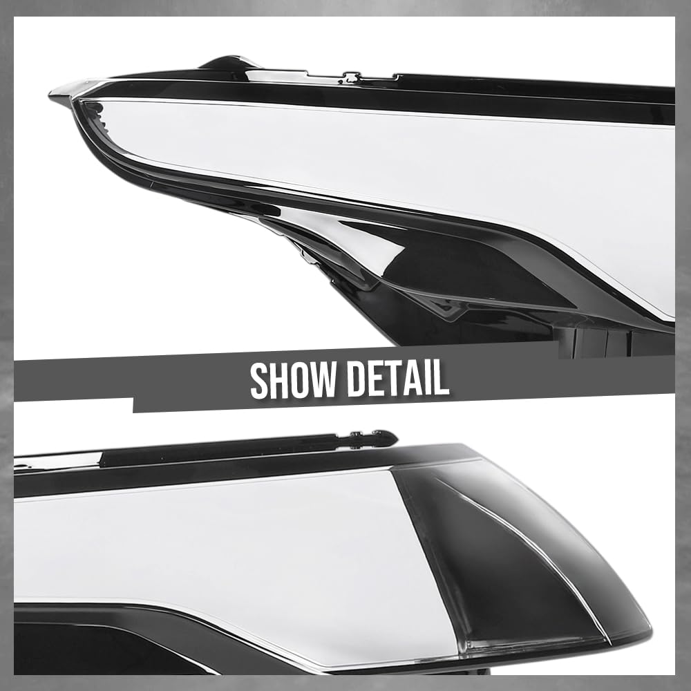 G-PLUS Headlight Lens Cover Compatible with Land Rover Range Rover Evoque 2011-2019 Left & Right Pair Front Headlamp Lens Cover Clear