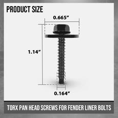 G-PLUS Fender Liner Bolts for GMC Chevy 2008-2021 Torx Screw Side View