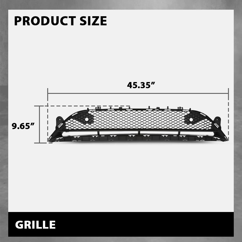 G-PLUS Front Lower Grill Grille, Compatible with Benz E300 E350 E400 E43 E450 E53 (submodel: 4Matic, Base) 2017-2020, 2138856900, A2138856900, MB1036156