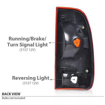 G-PLUS Red Tail Light w/o Bulbs & Wire Harness Driver Side Fit Ford F150 Stepside 1997-2004/Fit Ford F250 1997-1999/Fit F250 F350 F450 F550 Super Duty 1999-2007 FO2801117, FO2800117 Red