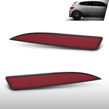 G-PLUS Rear Light Reflector Compatible with VW Scirocco 2009-2017 1K8945105B Red