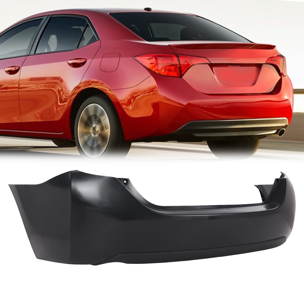G-PLUS Rear Bumper Cover Compatible with Toyota Corolla Sedan (4-Door) 2014-2019, 11731135 5215902650 5215903901 615343611075 TO1100309, Black Primered