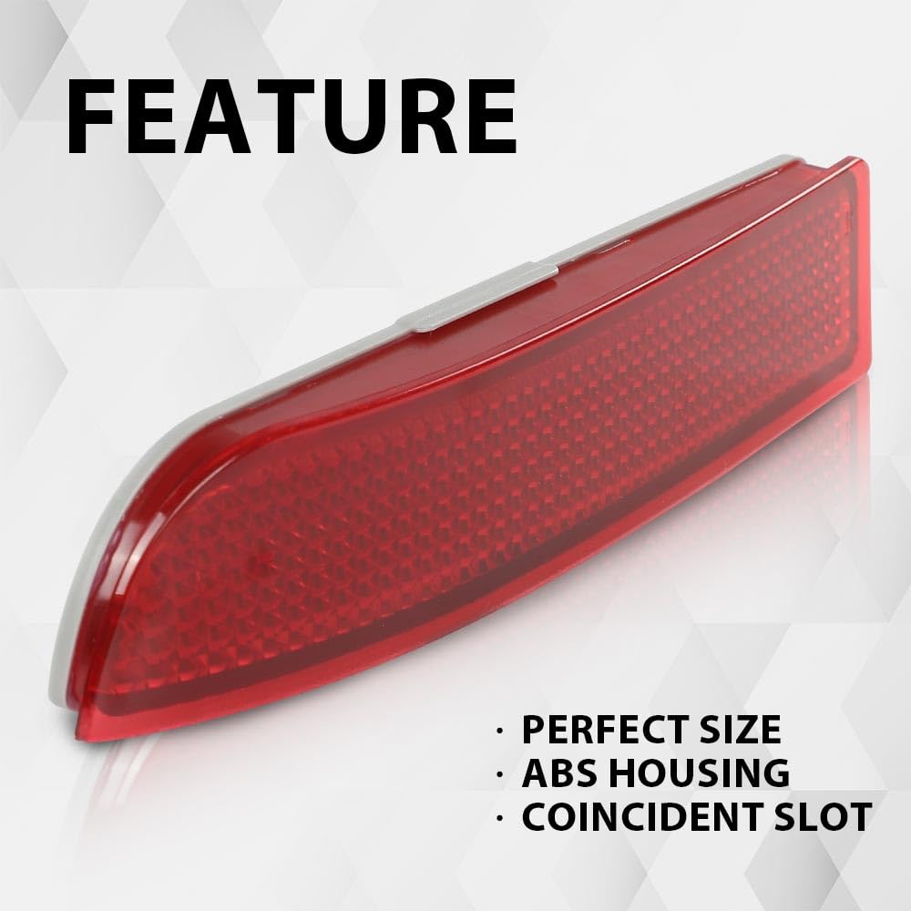 G-PLUS Rear Bumper Reflector Set Left and Right Side Compatible with Ford Fusion 2013-2018 DS7Z13A565A FO1185103 DS7Z13A565B FO1184103