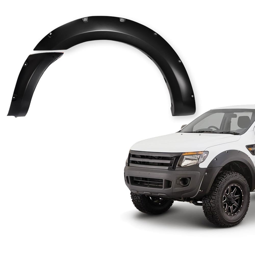 G-PLUS 4pcs Black Wheel Protector Fender Flares, Compatible With Ford Ranger T6 XL XLT 2011-2018 (2015-UP Model must remove the factory mudflaps)