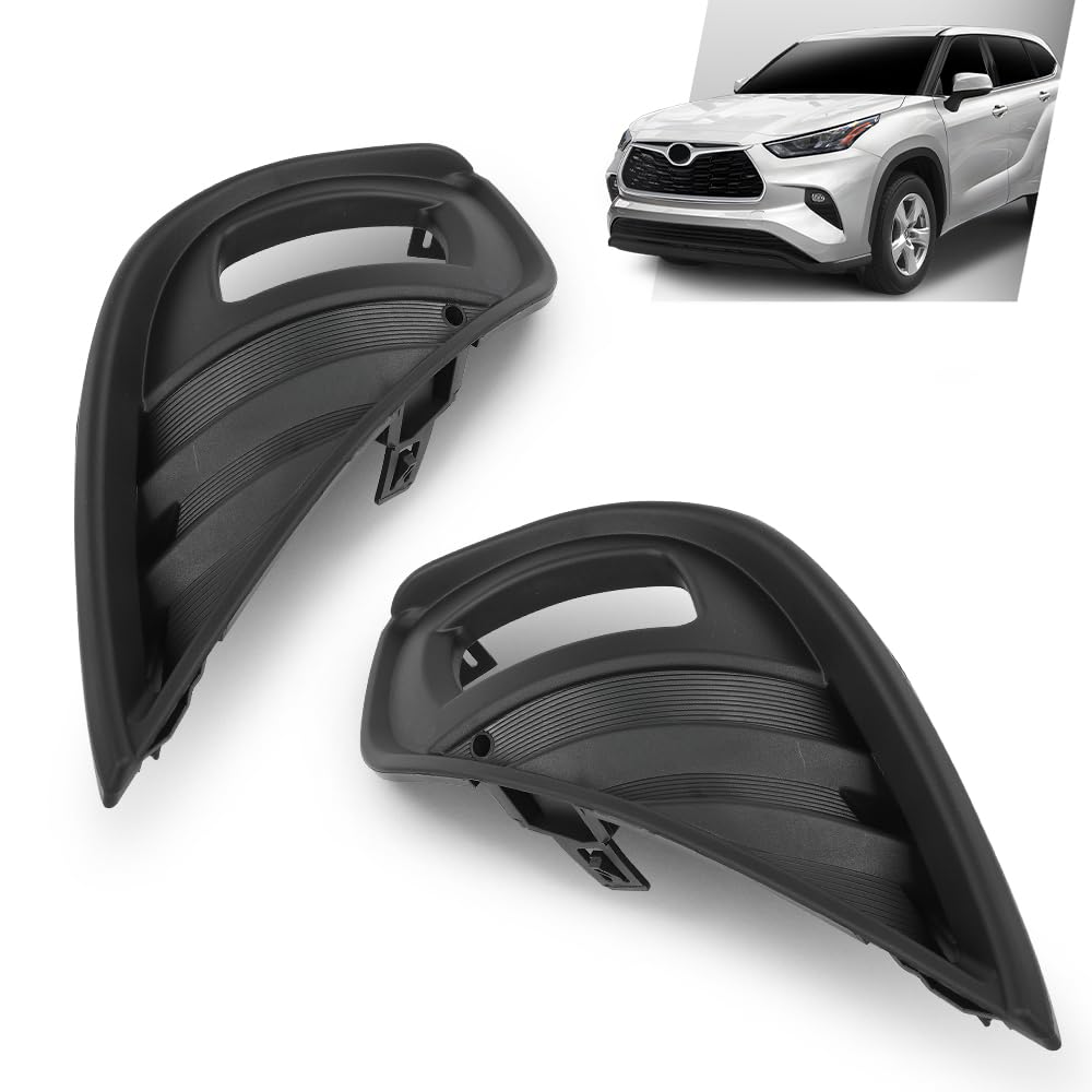 G-PLUS Fog Light Bezel Driver and Passenger Side Pair Compatible with Toyota Highlander 2020-2022 TO1038239