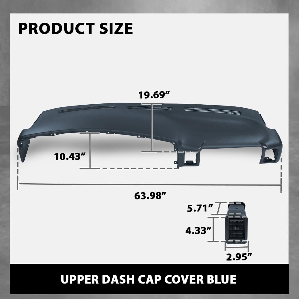G-PLUS Upper Dash Dashboard Cover, Compatible with Chevy Silverado GMC Sierra 1500 2500HD 3500 1999-2006/ Chevy Avalanche Tahoe 2000-2006/GMC Yukon 2001-2006, Blue