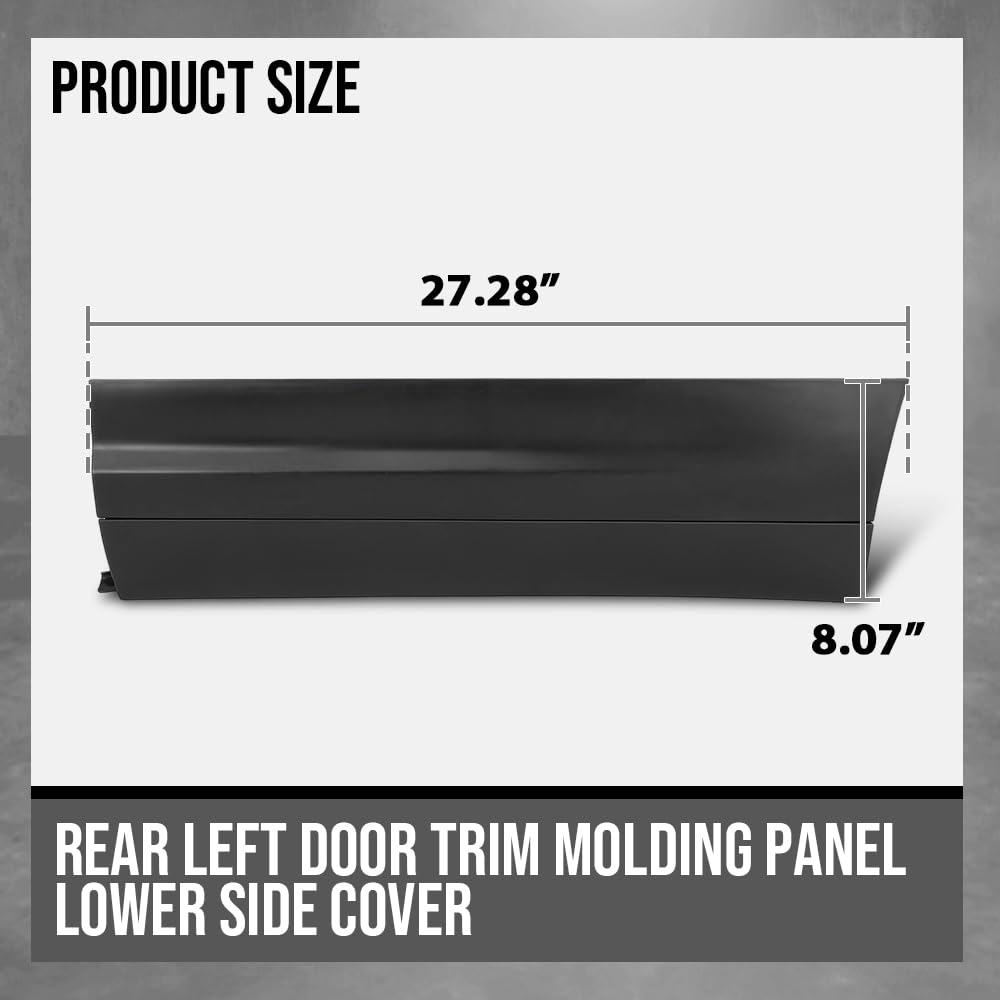 G-PLUS Rear Left Lower Door Molding Trim Compatible with Porsche Cayenne 2011-2018 Without Off-Road Package 95855978920G2X, 958-559-789-20-G2X Black