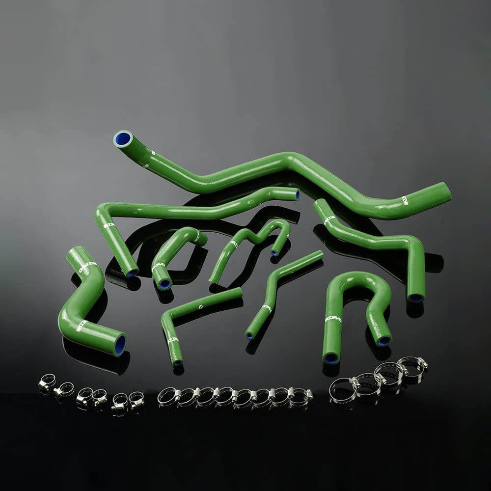 G-PLUS Silicone Radiator Hose Kit Compatible with 1992-2000 HONDA CIVIC D15 D16 SOHC EG/EK Green
