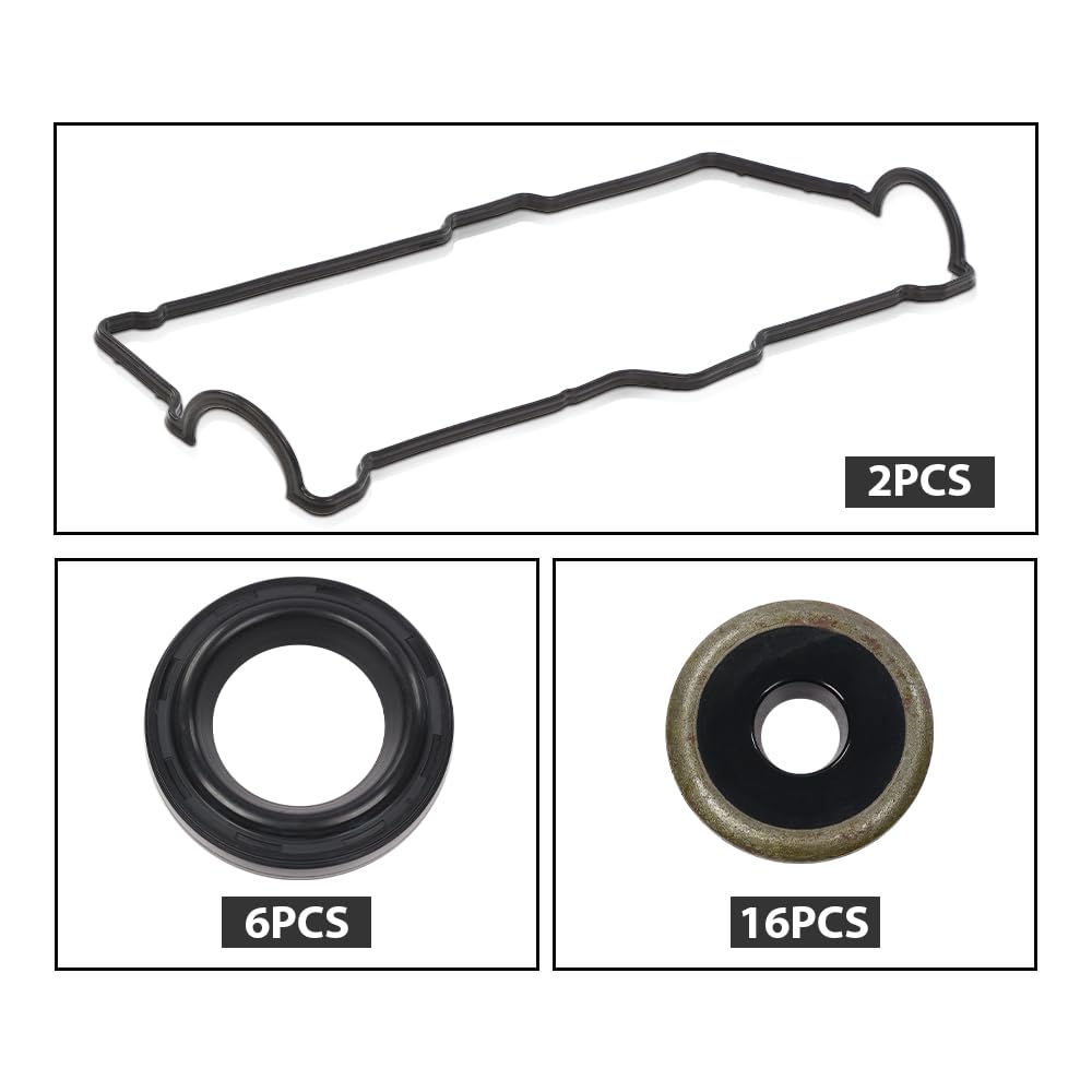 G-PLUS Valve Cover Gasket Set Fit 1996-2002 Toyota 4Runner /1995-1998 Toyota T100 /1995-2004 Toyota Tacoma /2000-2004 Toyota Tundra 3.4L V6 DOHC, 5VZFE