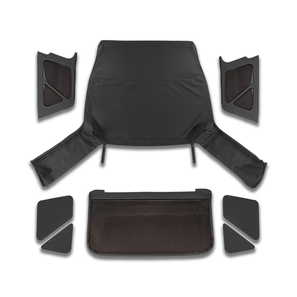 G-PLUS Soft Top w/o Tinted Window Compatible with Jeep Wrangler JK Unlimited 4 Door 2007-2009 9080235, 9085235 4PCS Black
