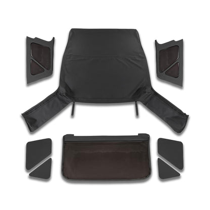 G-PLUS Soft Top w/o Tinted Window Compatible with Jeep Wrangler JK Unlimited 4 Door 2007-2009 9080235, 9085235 4PCS Black