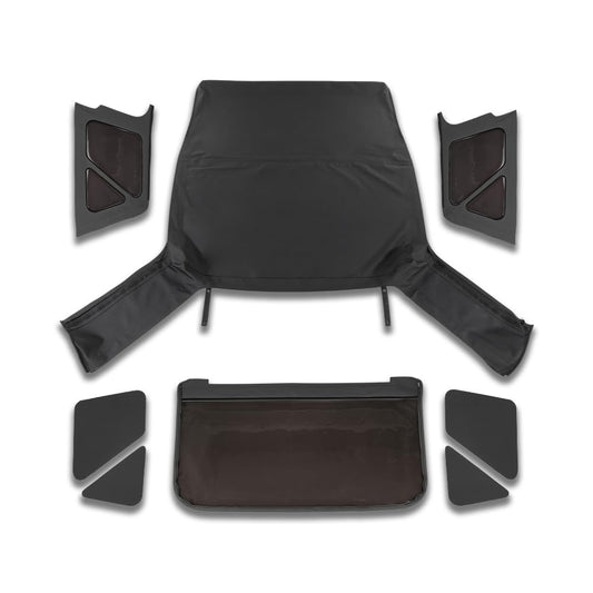 G-PLUS Soft Top w/o Tinted Window Compatible with Jeep Wrangler JK Unlimited 4 Door 2007-2009 9080235, 9085235 4PCS Black