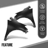 G-PLUS Front Left+Right Fender Primed Steel Compatible with Buick Encore (submodel: Base, Convenience, Leather, Premium) 2013-2016 without Turn Signal Light Hole 95031571, 95031570 Black