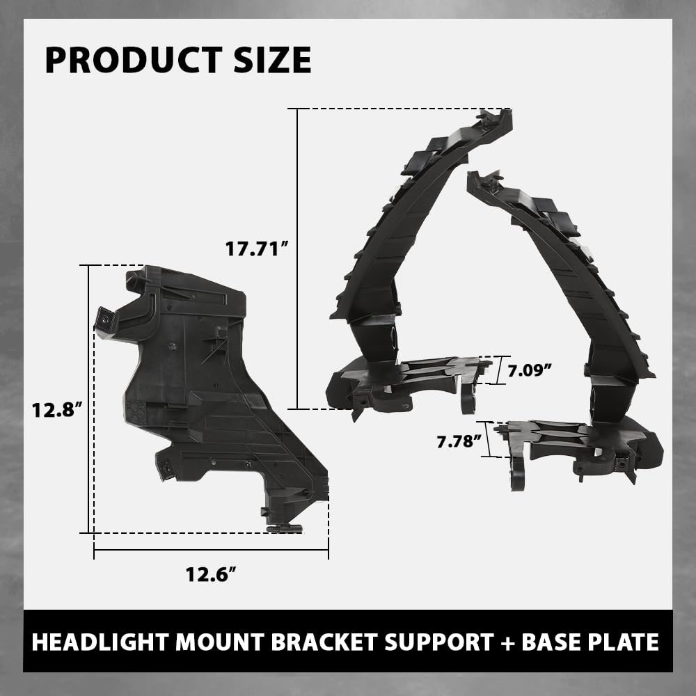 G-PLUS Headlight Mount Bracket Support + Base Plate 4PCS Kit Compatible with Audi A4 / S4 B8 2008-2012 ,Compatible with Audi A4 Allroad 2010-2012