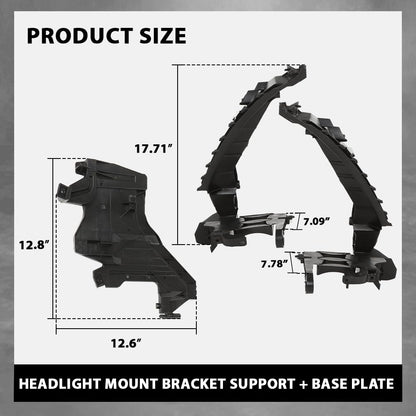 G-PLUS Headlight Mount Bracket Support + Base Plate 4PCS Kit Compatible with Audi A4 / S4 B8 2008-2012 ,Compatible with Audi A4 Allroad 2010-2012