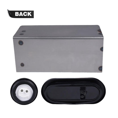 G-PLUS LED Trailer Steel Box Kit, Compatible with Trailer/Truck W/ 6" Oval Tail Light & 2" Marker Lamp Clear Lens Luces TraserasAssembly