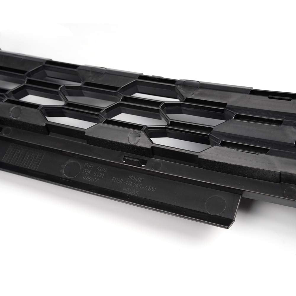 Front Upper & Lower Bumper Grill Mesh Hood Grille Replacement Black 2015-2017 Compatible For Ford Mustang GT 5.0L Without Emblem upgrade 2016