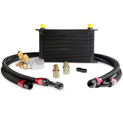 G-PLUS Universal Aluminum Engine Transmission Oil Cooler Kit+ Oil Filter Relocation Kit Thermostat Adaptor