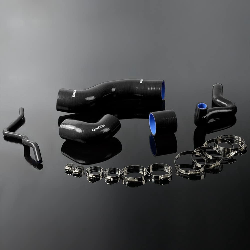 G-PLUS Silicone Turbo Induction Tube Pipe Hose Kit Clamps, Compatible With VW Golf IV MK4 BORA 1.8T 1996-2005/ Compatible With JETTA 5pcs Black