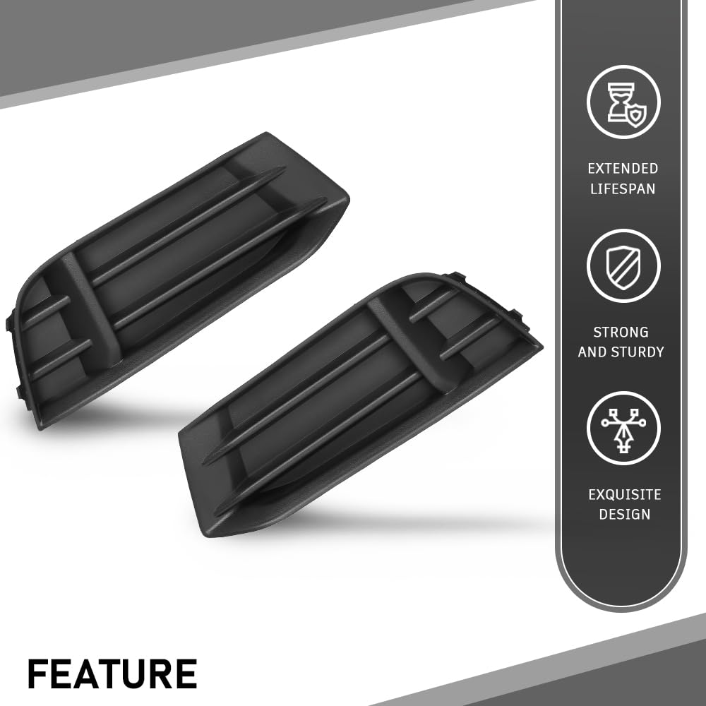 G-PLUS Pair Front Bumper Fog Light Cover Lamp Bezel Grill Compatible with Audi A3 Sedan 2017-2020 2PCS