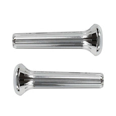 G-PLUS Door Lock Knobs Pair for GM Vehicles 1968-1970 Chrome Ribbed Style