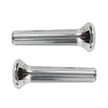 G-PLUS Cars Chrome Ribbed Door Lock Knobs Plastic - Pair Compatible with GM 1968 1969 1970 IN6727Z