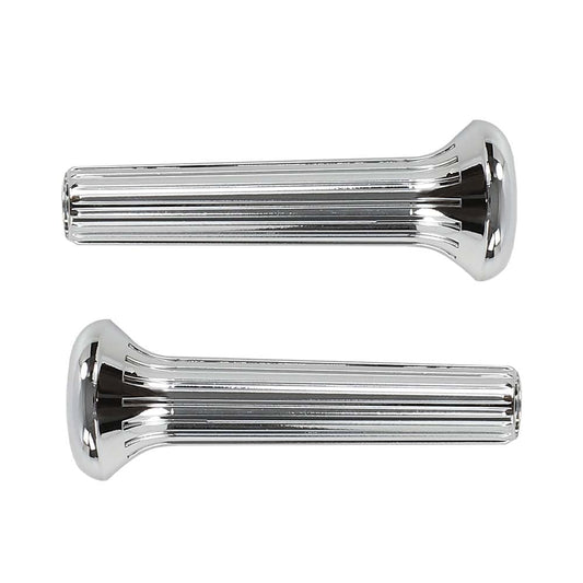 G-PLUS Cars Chrome Ribbed Door Lock Knobs Plastic - Pair Compatible with GM 1968 1969 1970 IN6727Z