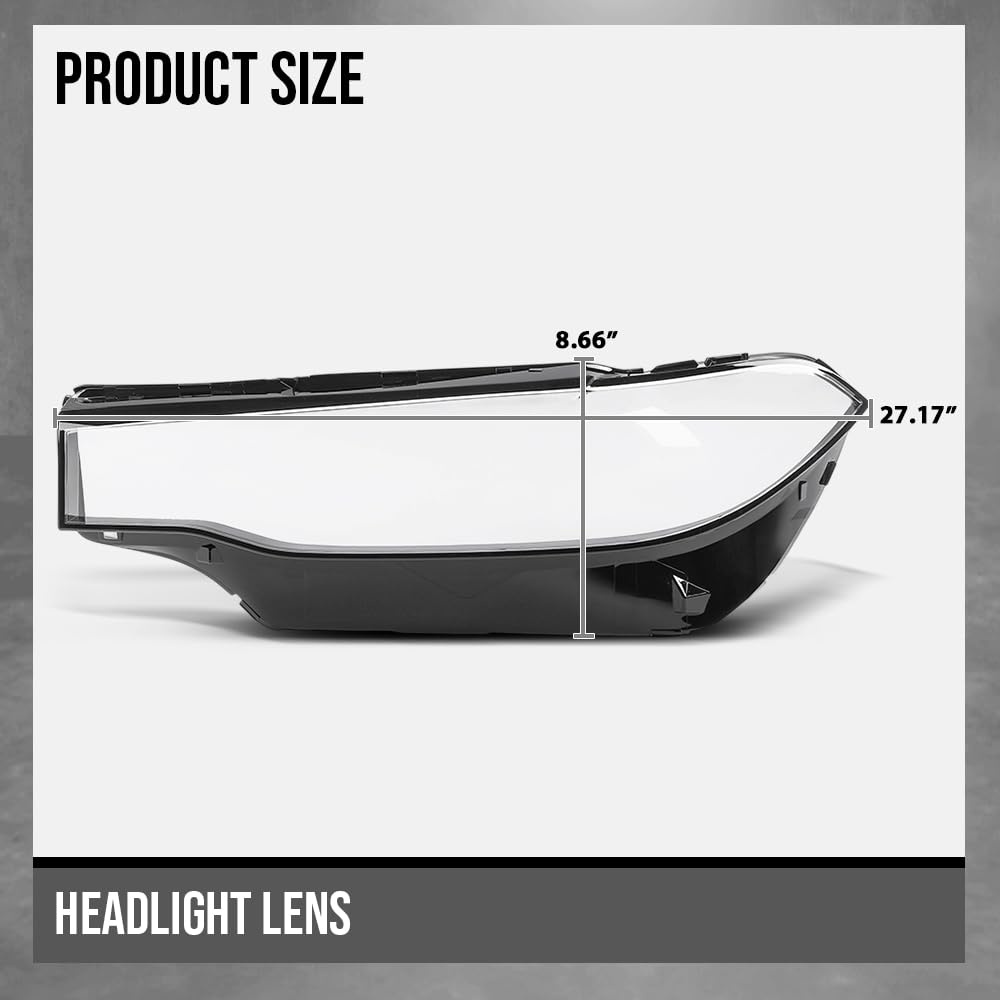 G-PLUS Headlight Lens Cover Compatible with BMW X7 X7M G07 2019-2022 Left Side Front Headlamp Lens Cover Clear