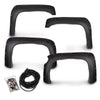 G-PLUS Pocket Rivet Textured Fender Flares 4 PCS Compatible with 2007-2013 Chevy Silverado 1500, Only Fit 5.8' Short Bed Crew Cab (Not Fit 07 Classic Models & GMC Sierra) Wheel Flares Protector Cover