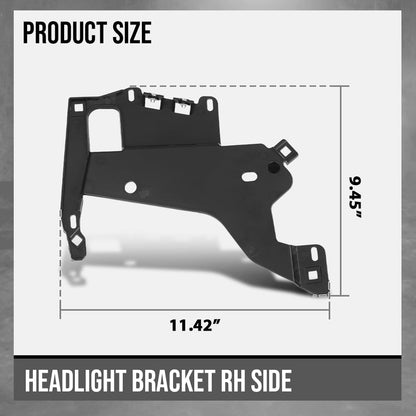G-PLUS Right Headlight Bracket Compatible with Chevy Corvette C5 1997-2004 16523680, 16523682 Black