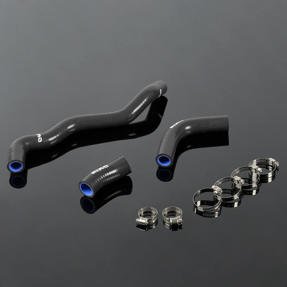 Gplus Silicone Radiator Coolant Hose Tube Kit Clamps Compatible With Suzuki 2002-2015 DRZ400S DRZ400SM Black