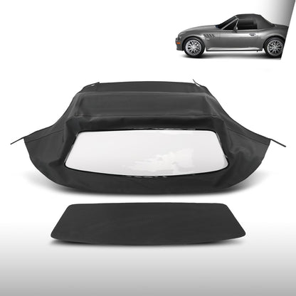 G-PLUS Convertible Soft Top Plastic Window Heated Glass Window Compatible with BMW Z3 & M Roadster Convertibles 1996-2002 Fit BMW E36 1996-2002 Black