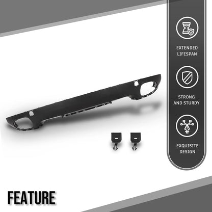 G-PLUS Rear Bumper Lower Valance Spoiler Compatible with Porsche Cayenne 2008 2009 2010, Fit Model Without Sport Exhaust 95550552112G2X, 955-505-521-12-G2X, 95550552110G2X,95550552111G2X Black