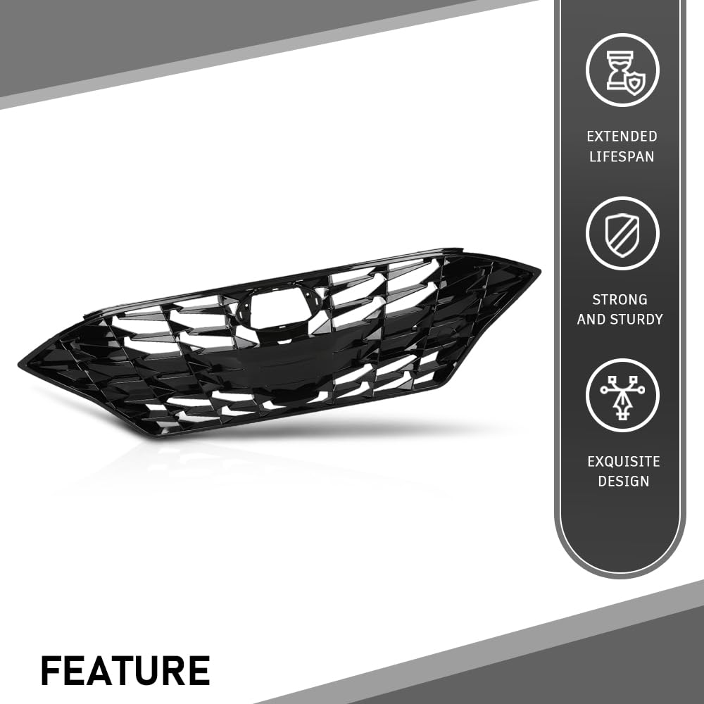 G-PLUS Grille Mesh Upper Grill Without Camera Hole Compatible with Hyundai Sonata Limited/Sport/Laxury/Sel 2020-2022 863A0-L0760