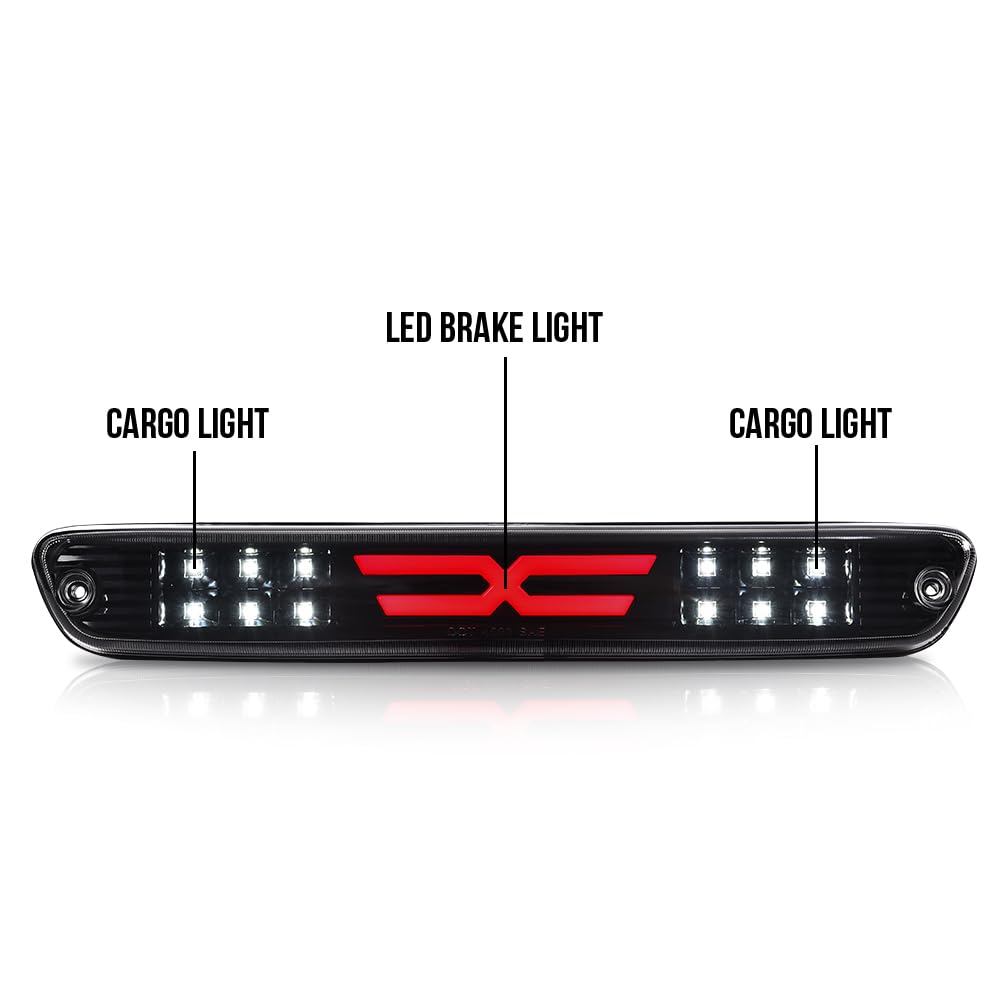 G-PLUS LED 3rd Third Center High Mount X Stop Light Lamp Compatible with Chevy Colorado 2004-2012/Fit GMC Canyon 2006-2008 Isuzu I-Series Tail Brake Light 15286505