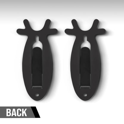 G-PLUS 2 Pack of Wall Hanger Hook European Antler Style Wall Mount Bracket for Hanging Mounting Deer, Antler S, Whitetail Deer, Mule Deer and Many Other Animals Living Room Bedroom Home Decor Black