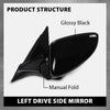 G-PLUS Power Mirror Left Driver Side Compatible with Honda Accord Sedan 2018-2022 1.5L 76258TVAA02 76251TVAA01ZJ HO1320328 Glossy Black 3-Pin Manual Folding