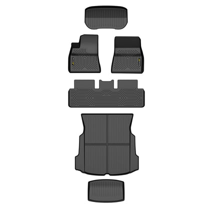 G-PLUS 6PCS Cargo Liners Fit 2017-2023 Tesla Model 3,Floor Liners & Trunk Mats 1st & 2nd & 3rd Row,All Weather Full Cover Protection TPE Car Mats Black
