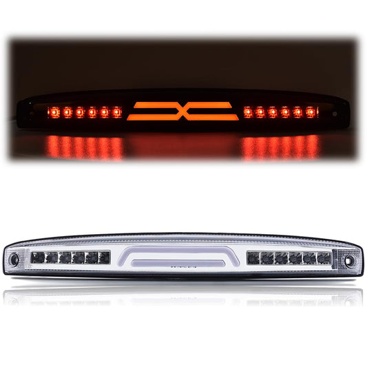 G-PLUS Brake Lights Assembly Compatible with Dodge Ram 2003-2006 2500 3500 3D Led Rear Center Tailgate Lamp Brake Light (Clear lens Clear Bottom)
