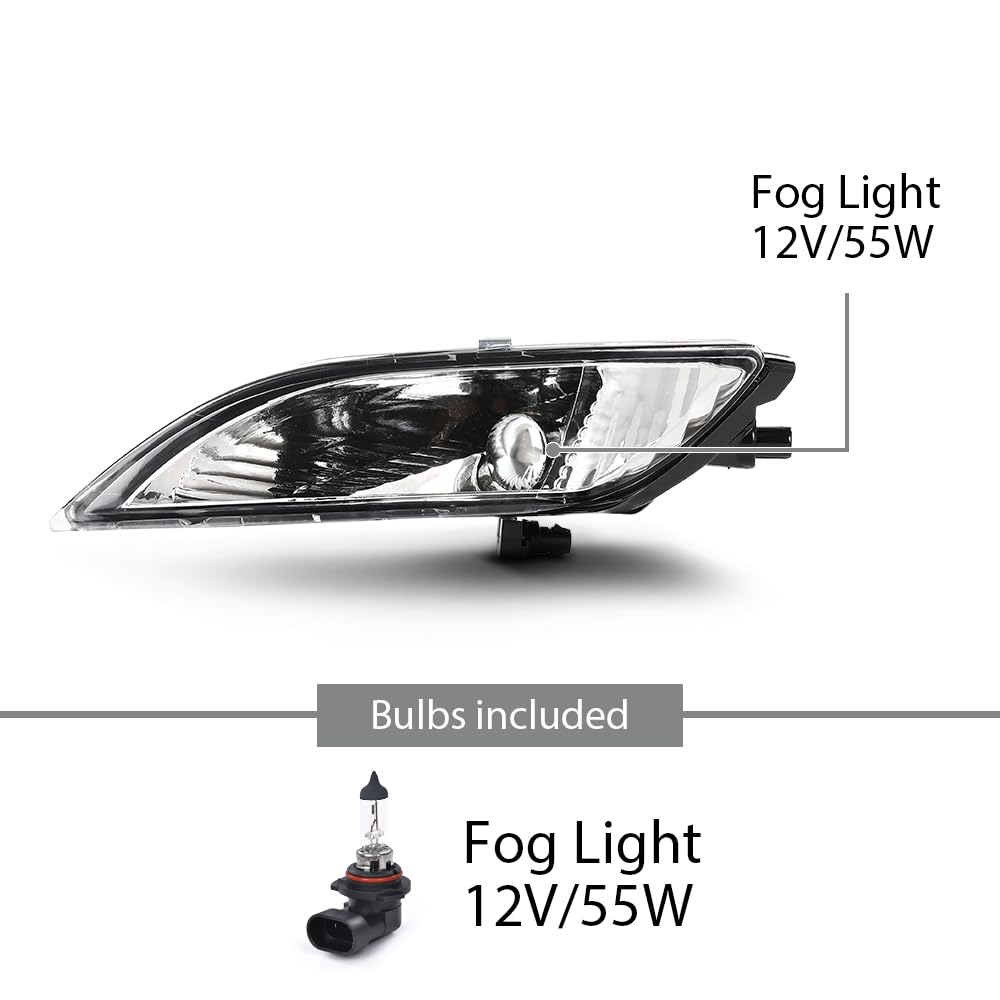 G-PLUS Front Bumper Fog Lights Compatible with Toyota Sienna 2006 2007 2008 2009 2010 Left & Right Clear Lens Chrome Housing 81220AE020, 81210AE020, TO2592122, TO2593122