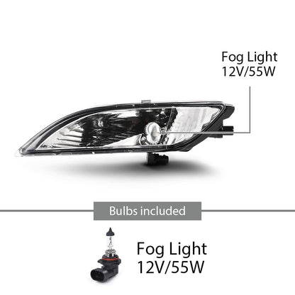G-PLUS Pair Front Bumper Fog Light Driving Lamp Halogen Compatible with Toyota Sienna 2006 2007 2008 2009 2010 81220AE020, 81210AE020, TO2592122, TO2593122 Clear